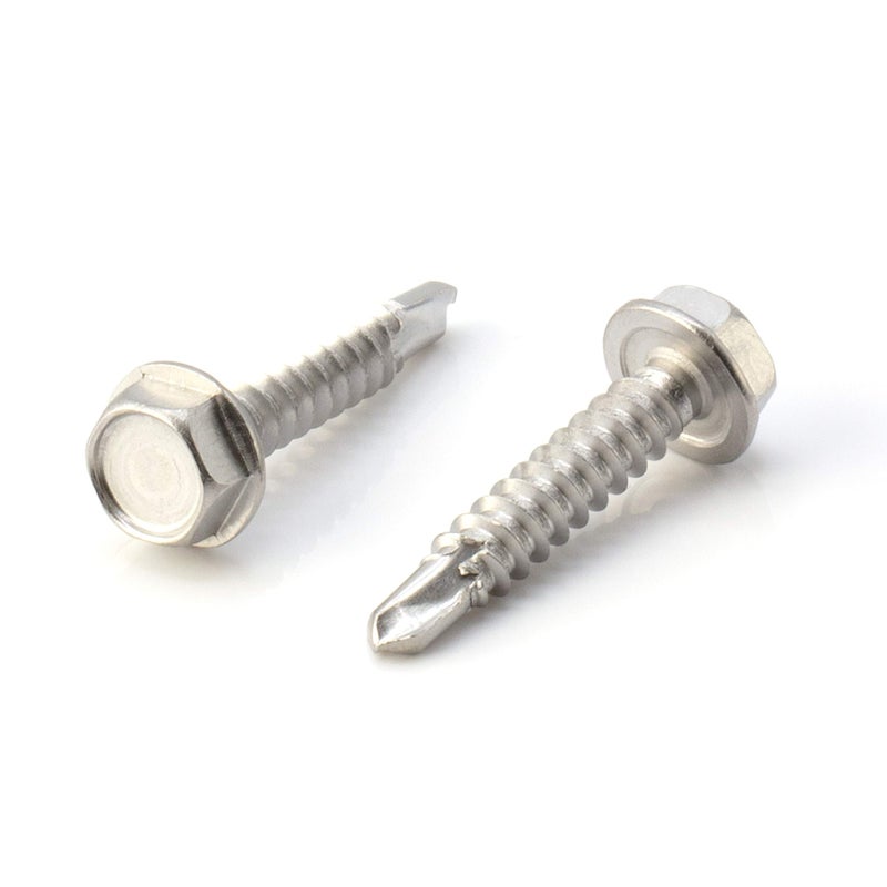 THE CIMPLE CO #10 Size, 1" Length (25mm) - Self Tapping/Drilling Screw - 410 Stainless Steel Screws - Long Wearing and Corrosion Hardy - Hex Washer Head - 100pcs - Image 1